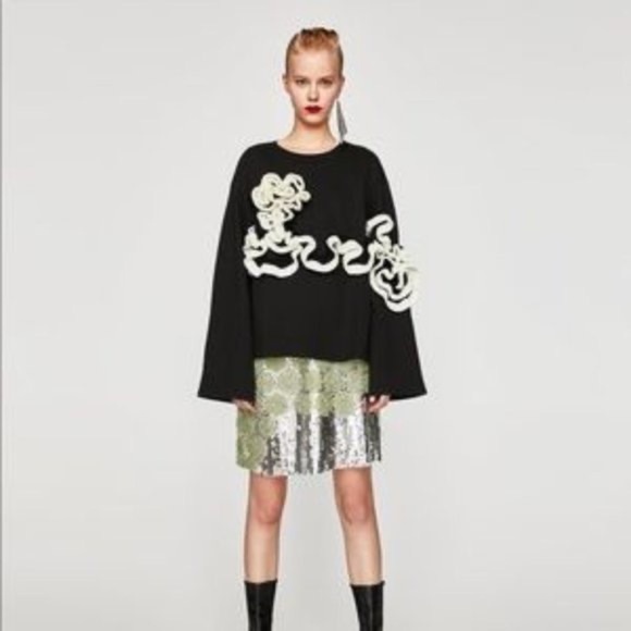 Zara Sweatshirt Sweater Size Small - Fits Bigger Than A Small 2712/281 - Picture 3 of 10